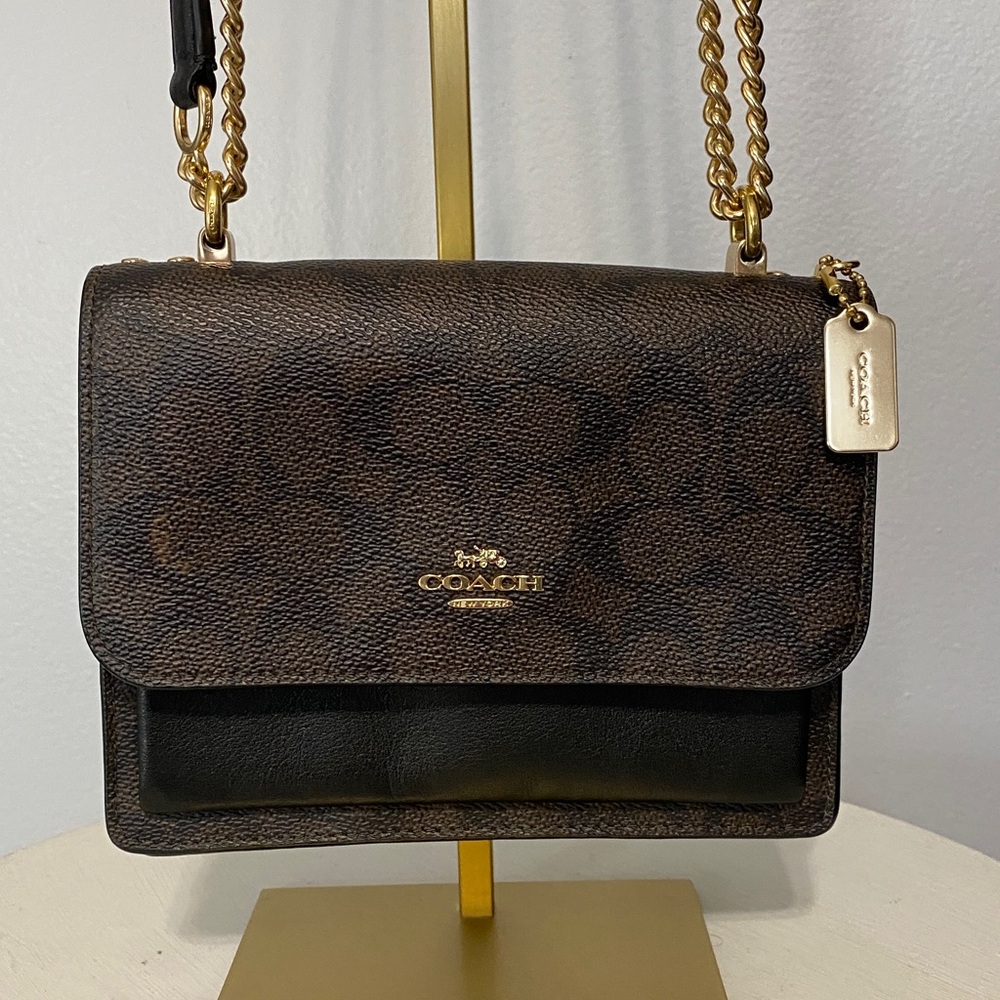 Coach Mini Klare Brown with Black Leather Bag